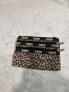 LeSportsac 3-Zip Cosmetic Pouch Leopard Print